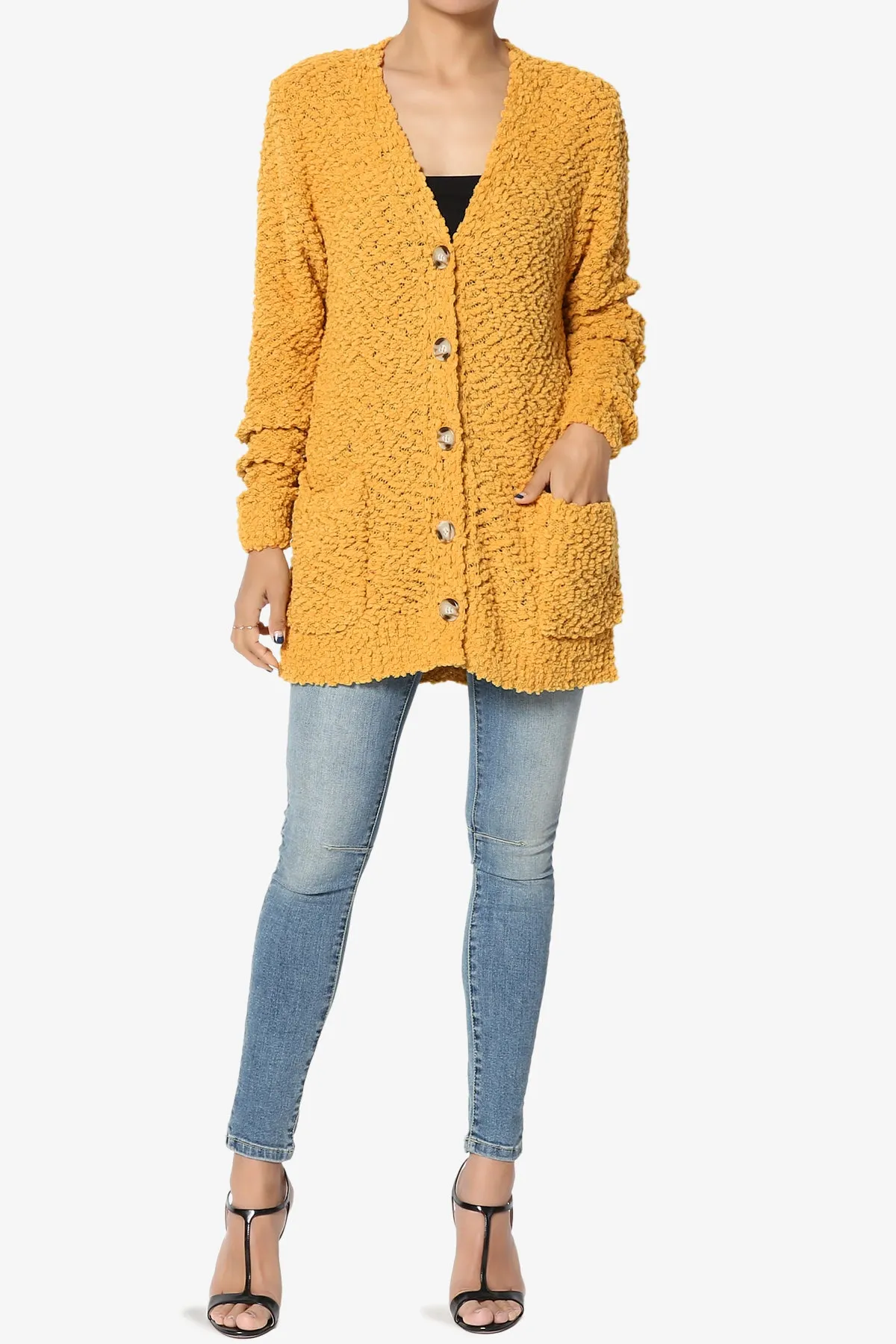 Barry Button Teddy Knit Sweater Cardigan PLUS