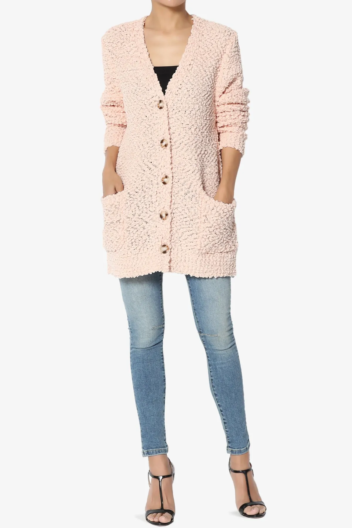 Barry Button Teddy Knit Sweater Cardigan PLUS