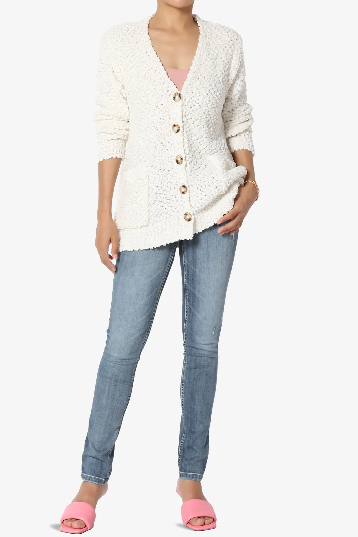 Barry Button Teddy Knit Sweater Cardigan PLUS