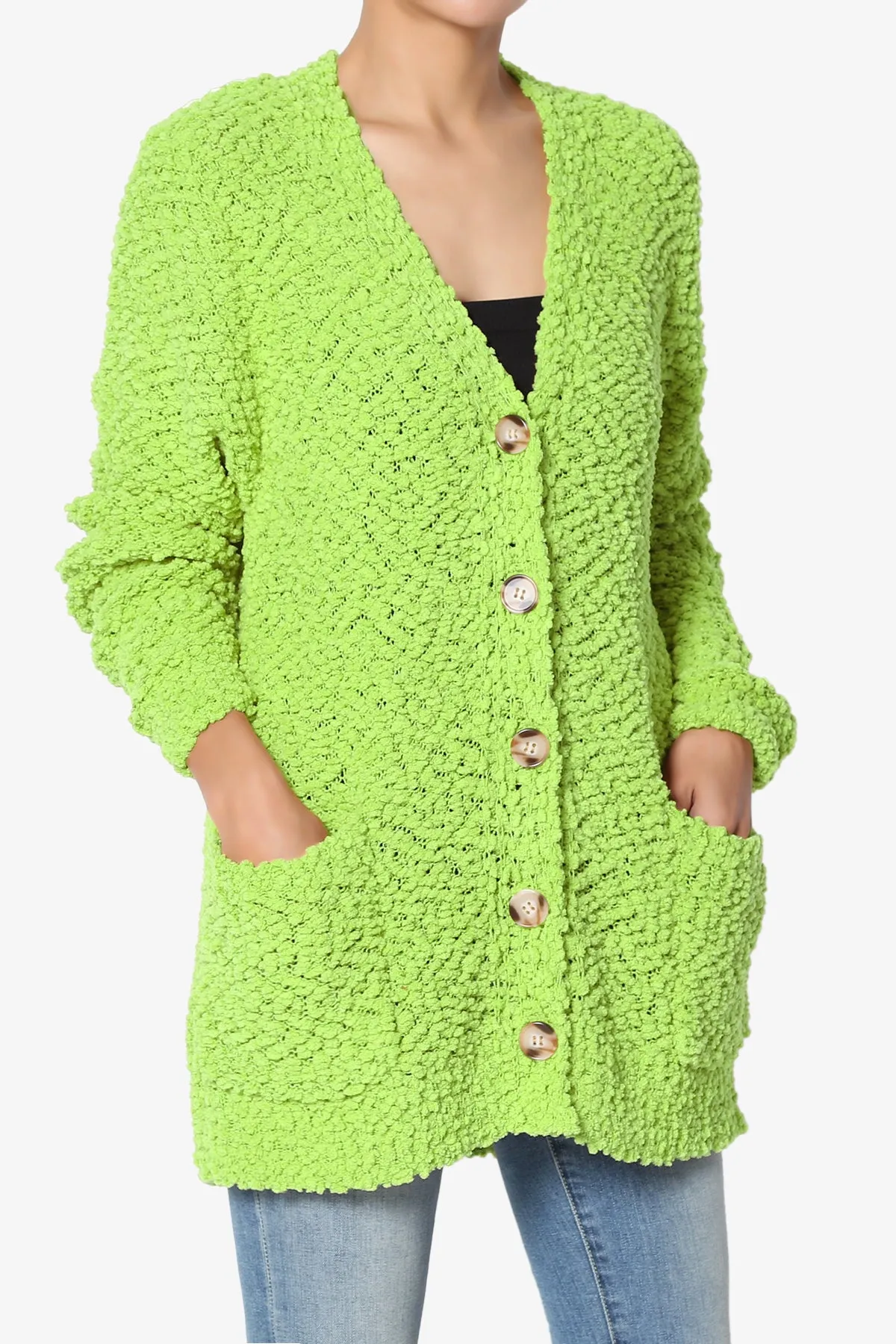 Barry Button Teddy Knit Sweater Cardigan PLUS