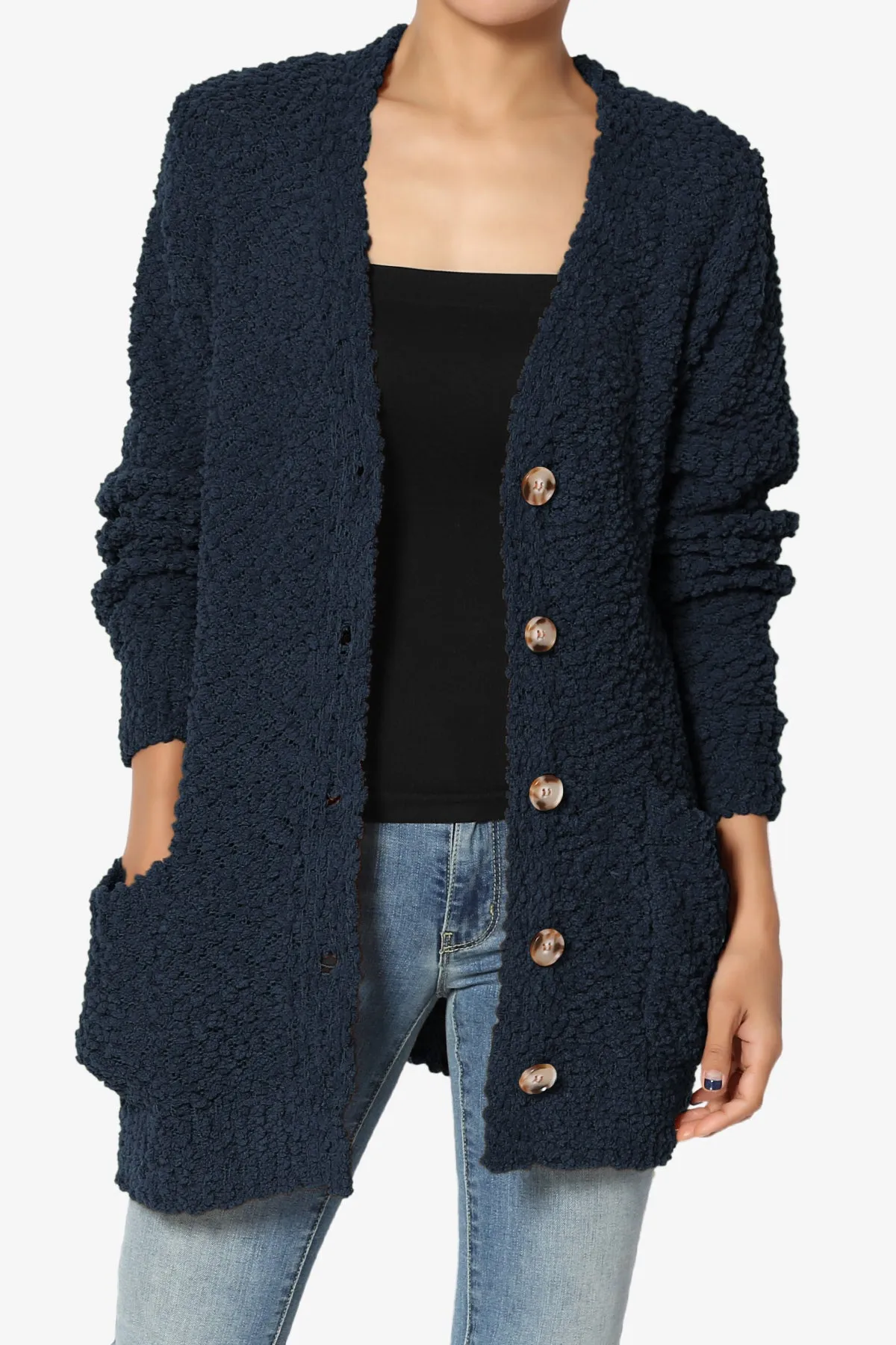 Barry Button Teddy Knit Sweater Cardigan PLUS
