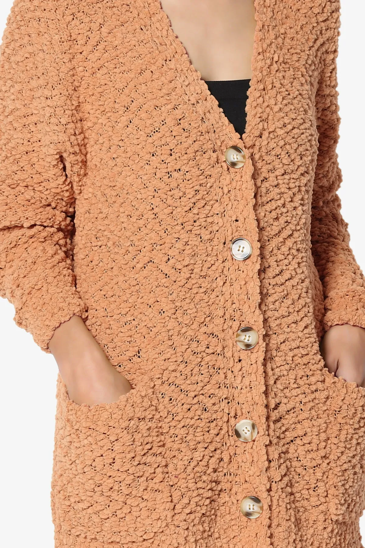 Barry Button Teddy Knit Sweater Cardigan PLUS