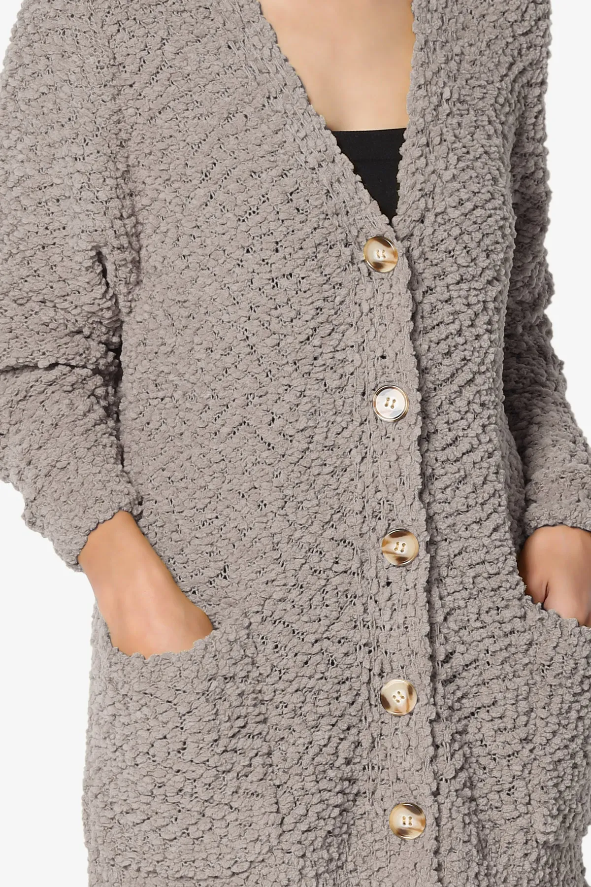 Barry Button Teddy Knit Sweater Cardigan PLUS