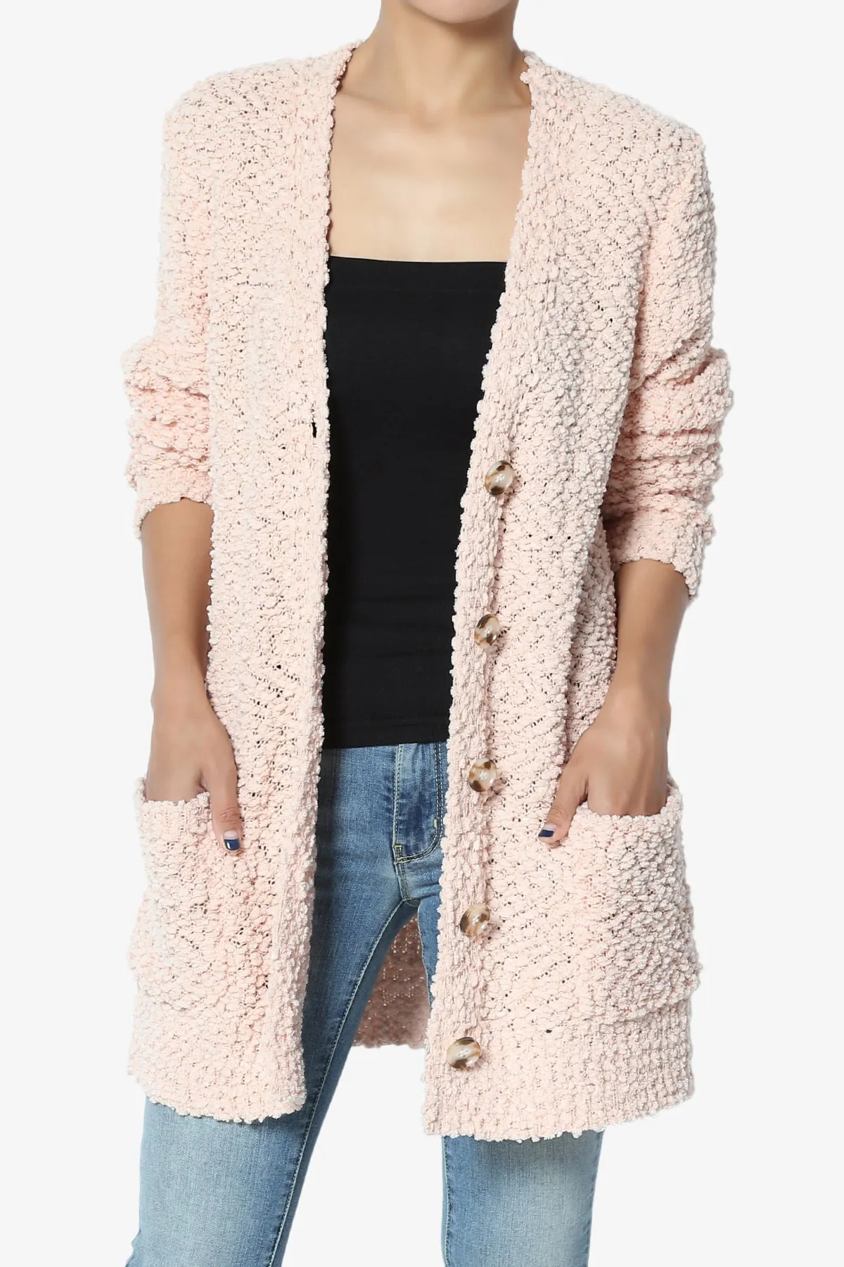 Barry Button Teddy Knit Sweater Cardigan PLUS