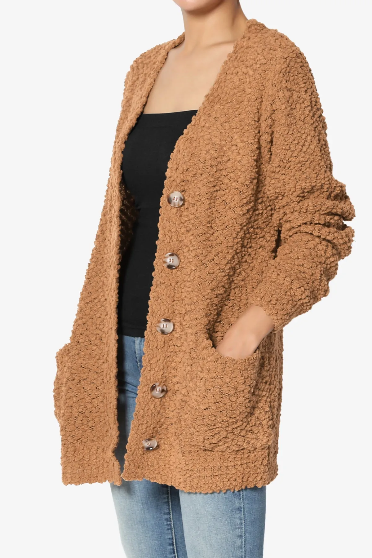 Barry Button Teddy Knit Sweater Cardigan PLUS