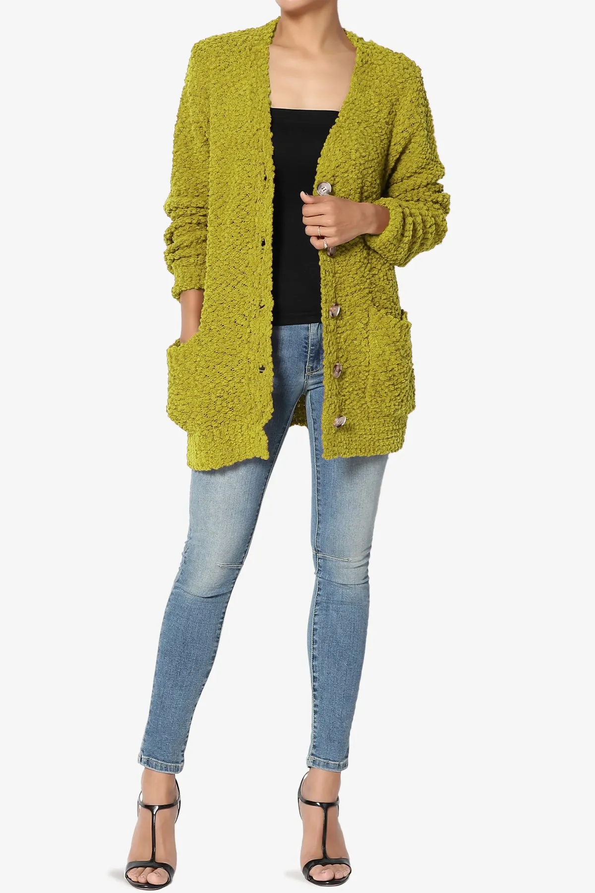 Barry Button Teddy Knit Sweater Cardigan PLUS