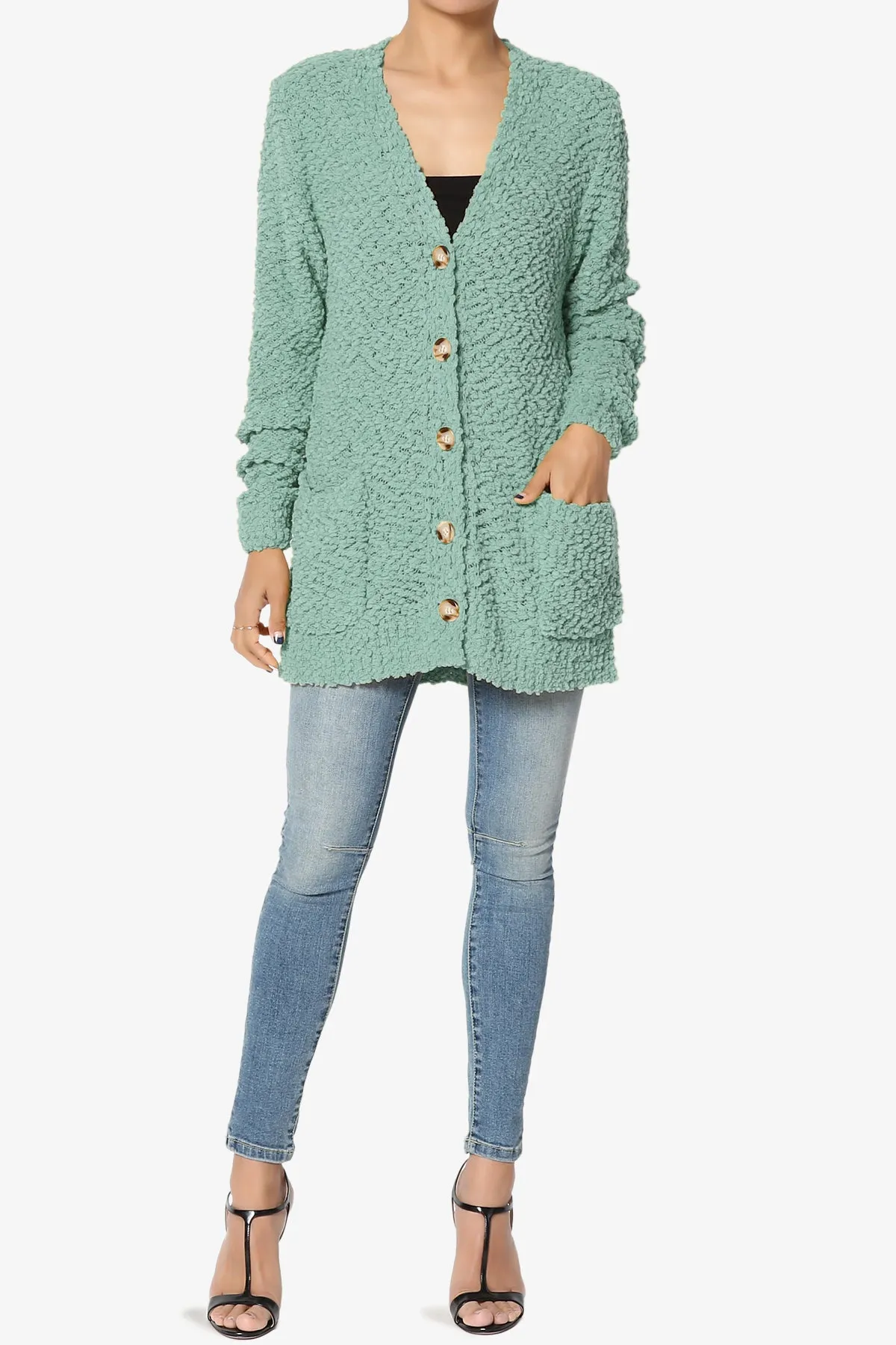 Barry Button Teddy Knit Sweater Cardigan PLUS