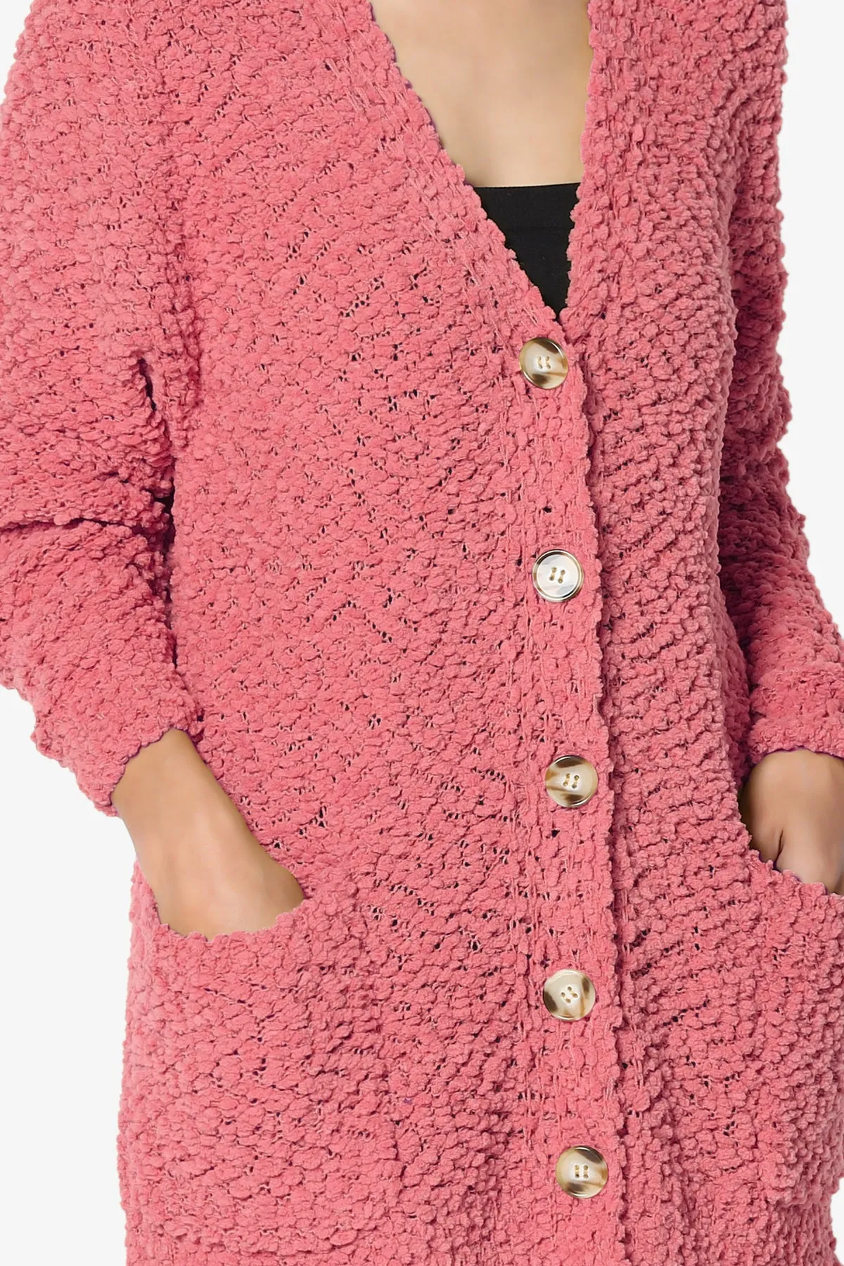 Barry Button Teddy Knit Sweater Cardigan PLUS