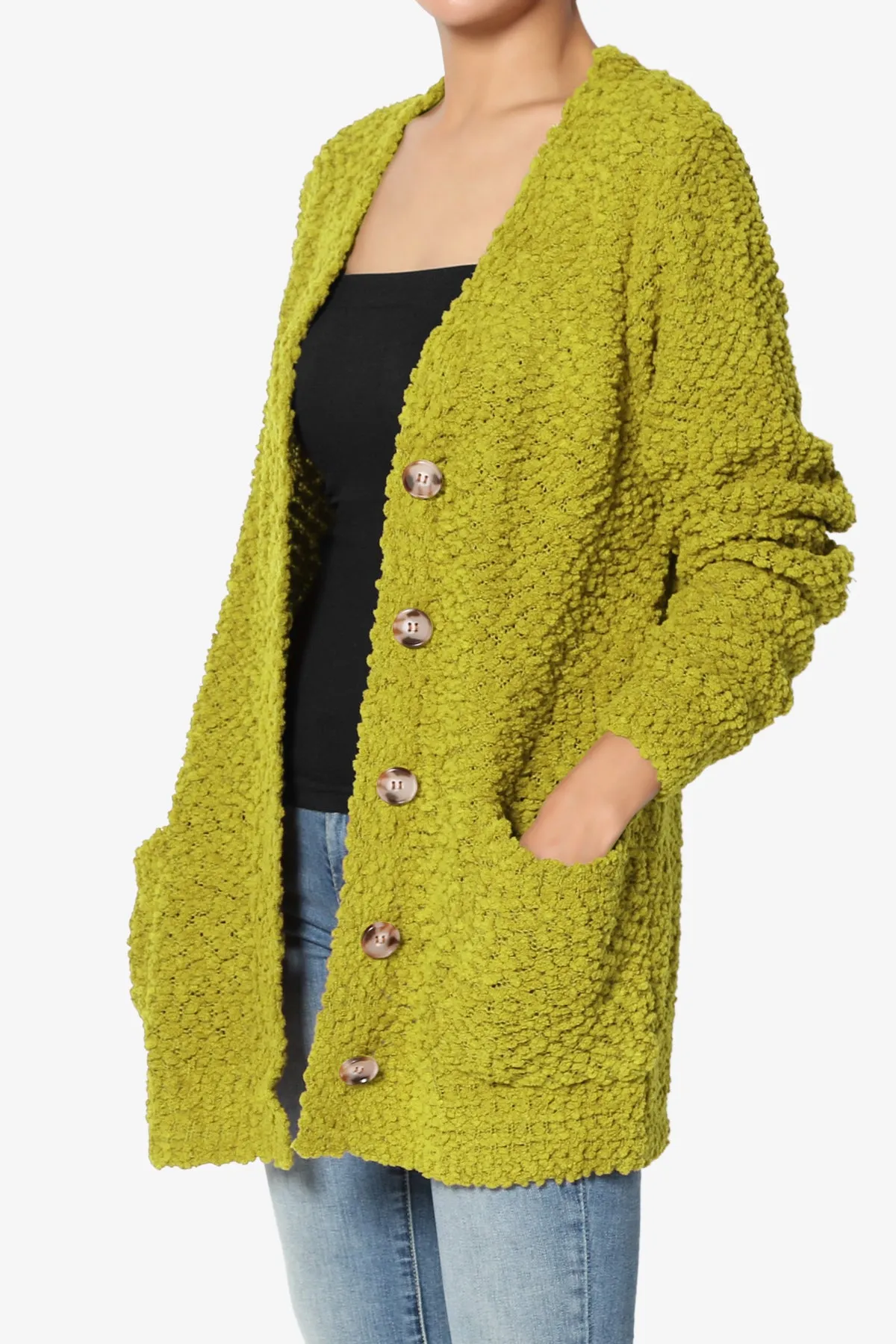 Barry Button Teddy Knit Sweater Cardigan PLUS