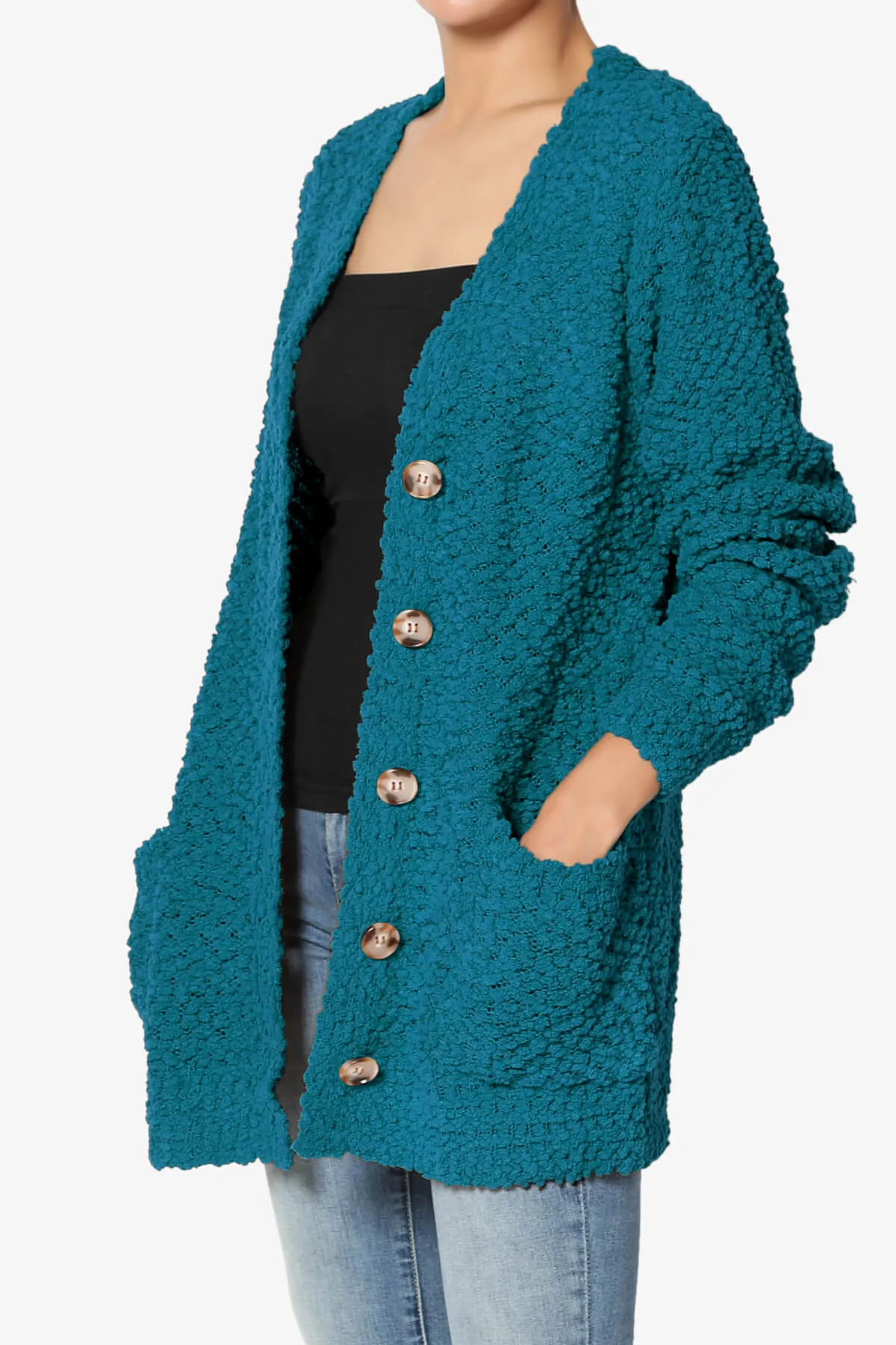 Barry Button Teddy Knit Sweater Cardigan PLUS