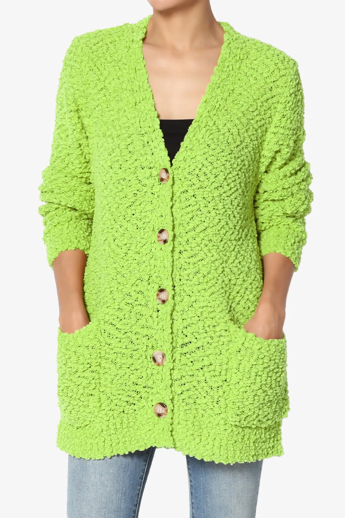 Barry Button Teddy Knit Sweater Cardigan PLUS