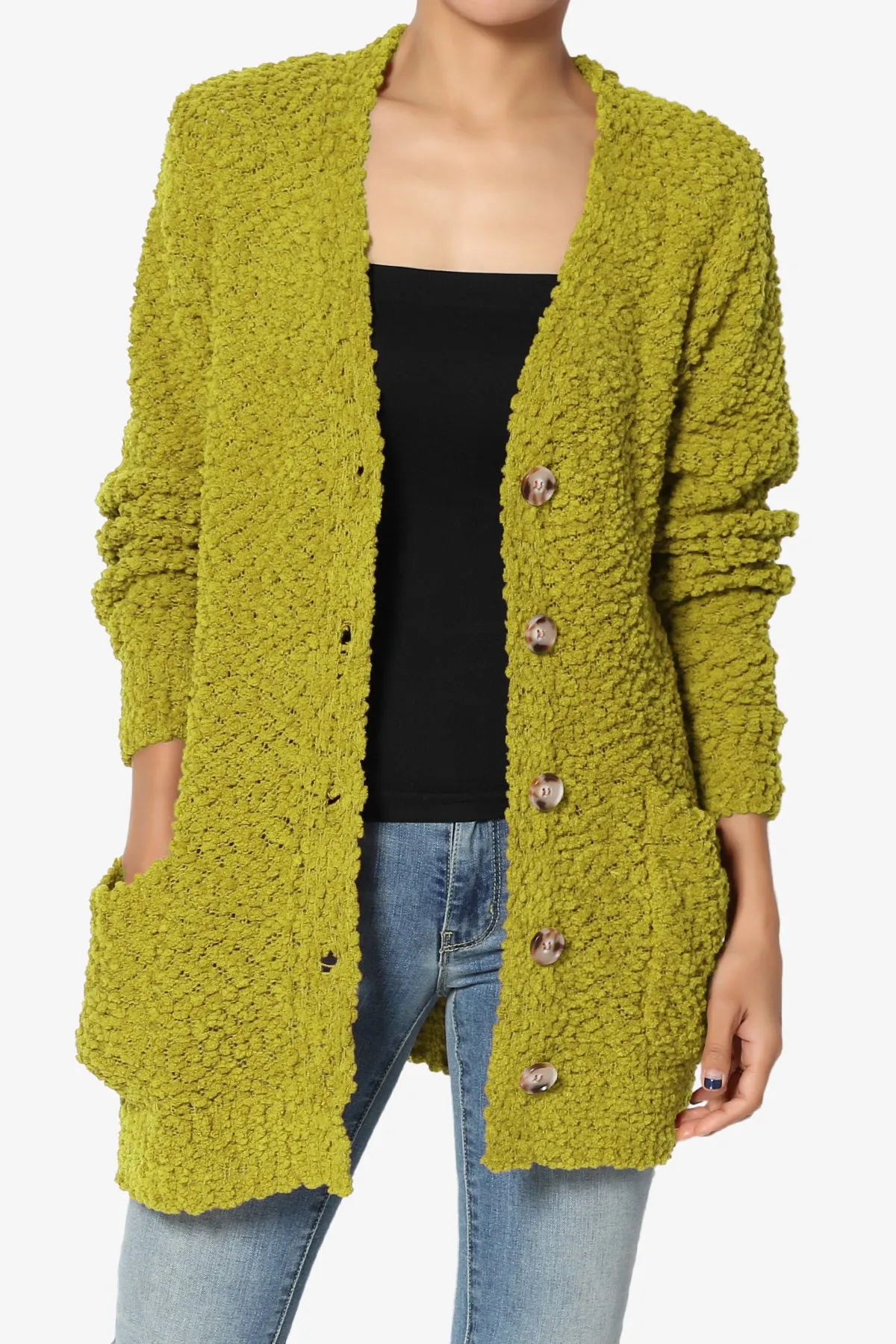 Barry Button Teddy Knit Sweater Cardigan PLUS