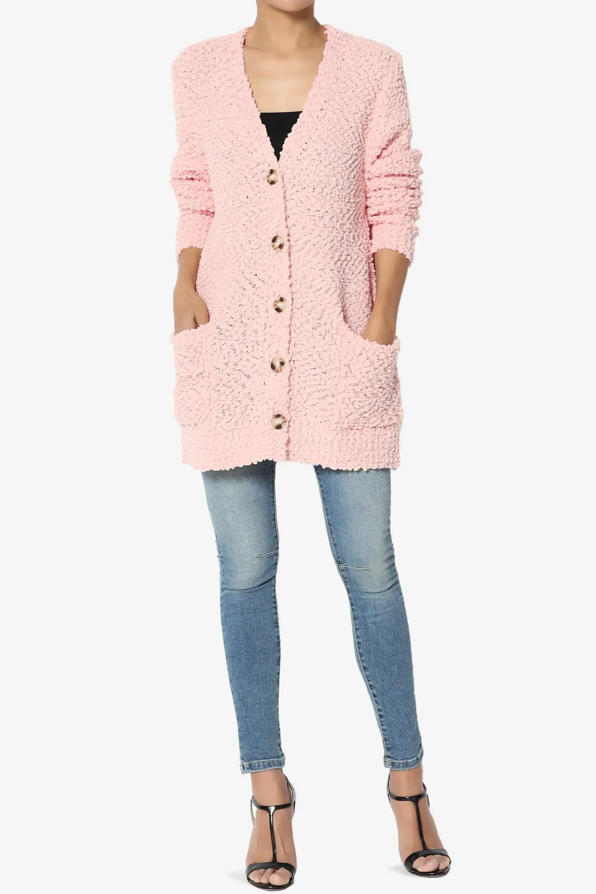 Barry Button Teddy Knit Sweater Cardigan PLUS