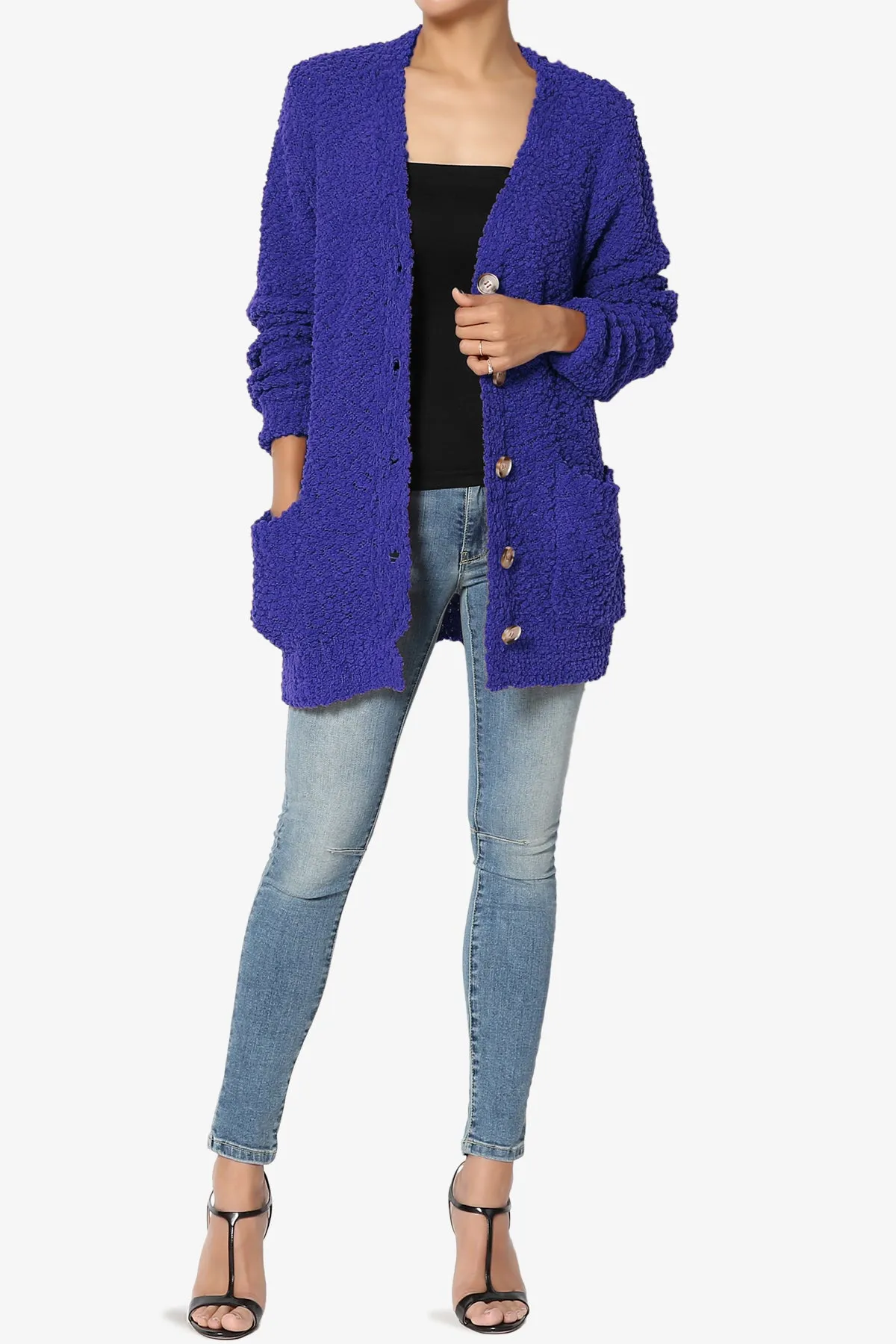 Barry Button Teddy Knit Sweater Cardigan PLUS
