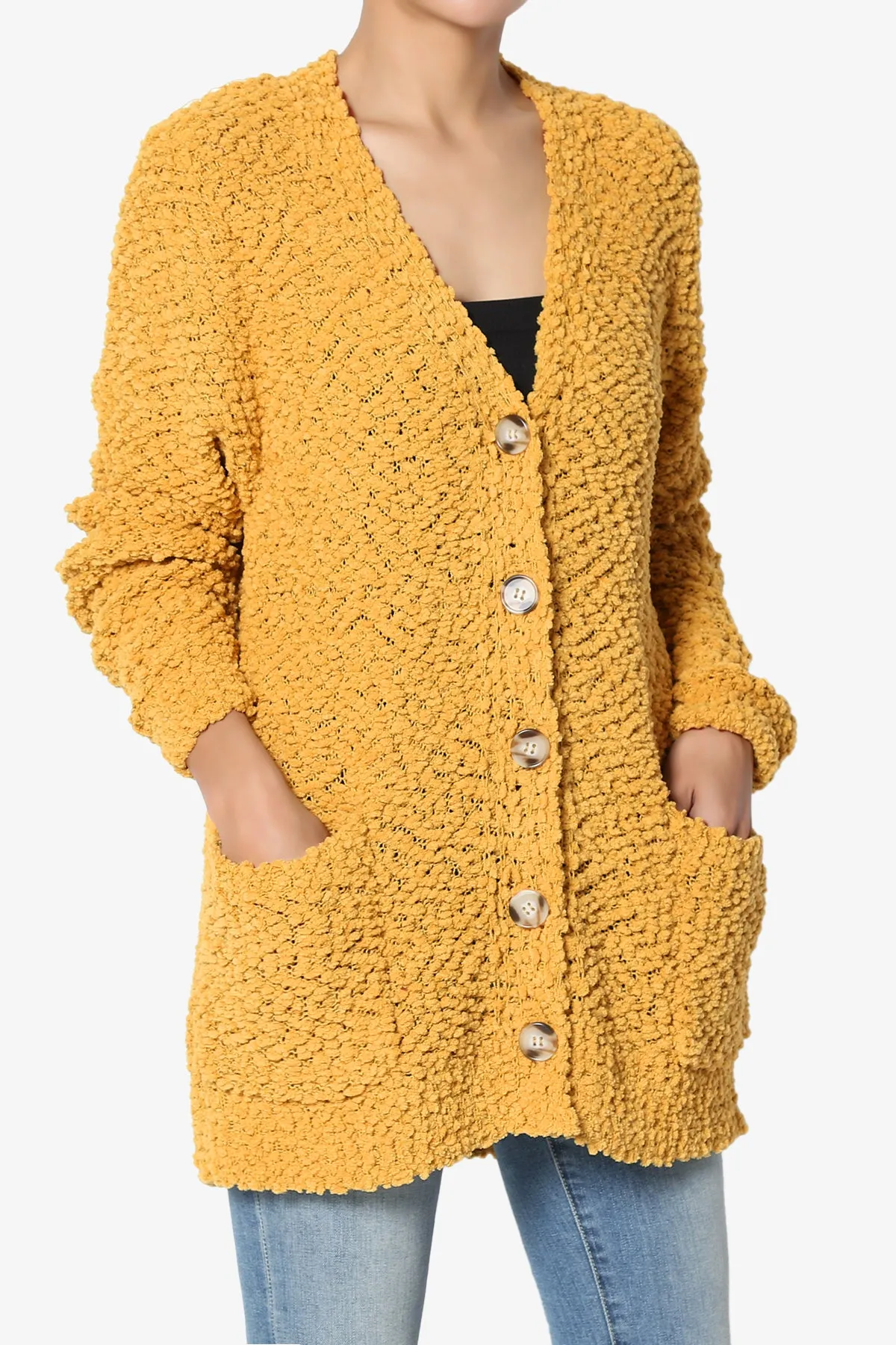 Barry Button Teddy Knit Sweater Cardigan PLUS