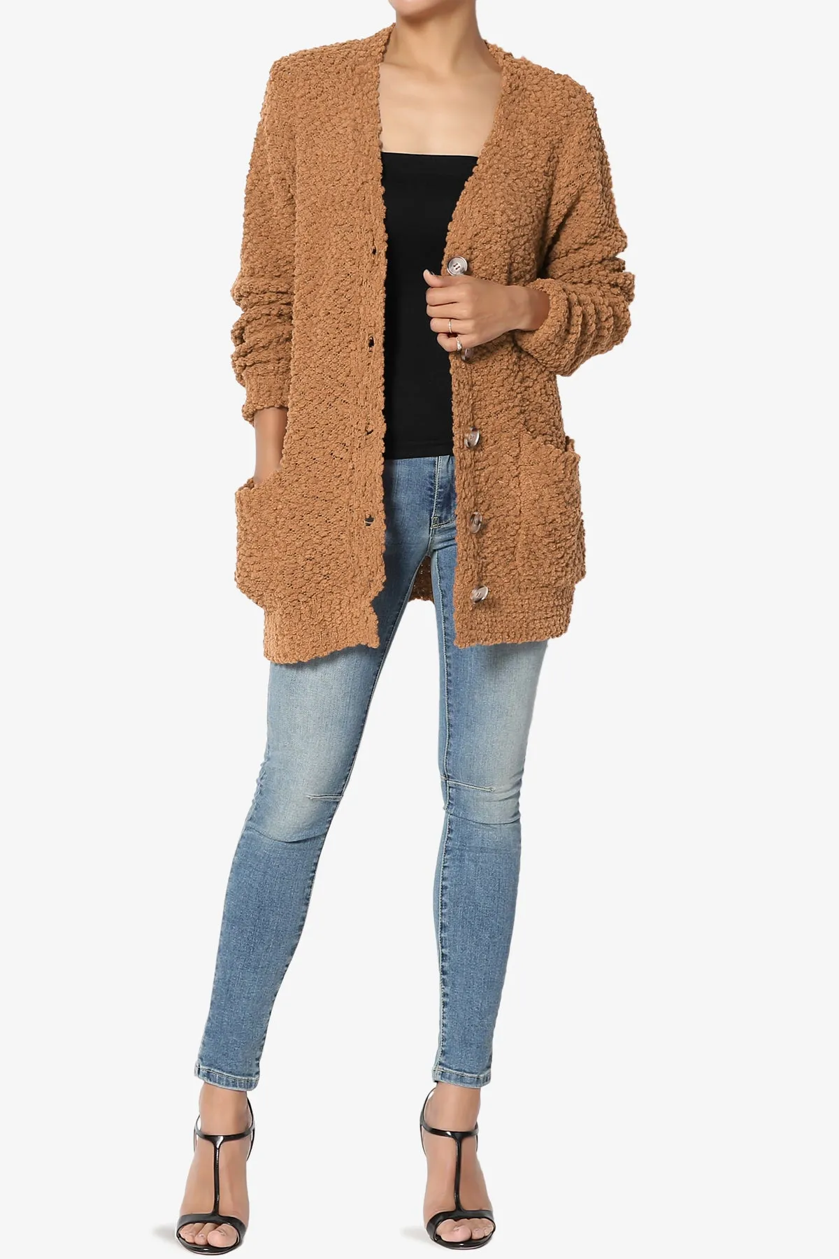 Barry Button Teddy Knit Sweater Cardigan PLUS