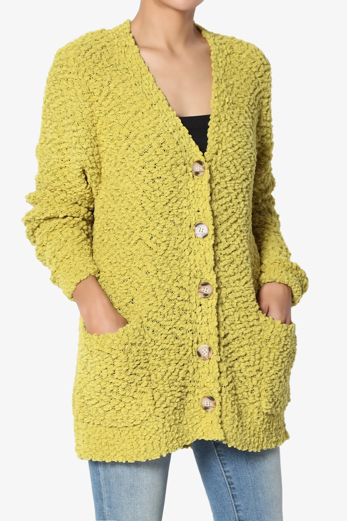 Barry Button Teddy Knit Sweater Cardigan PLUS