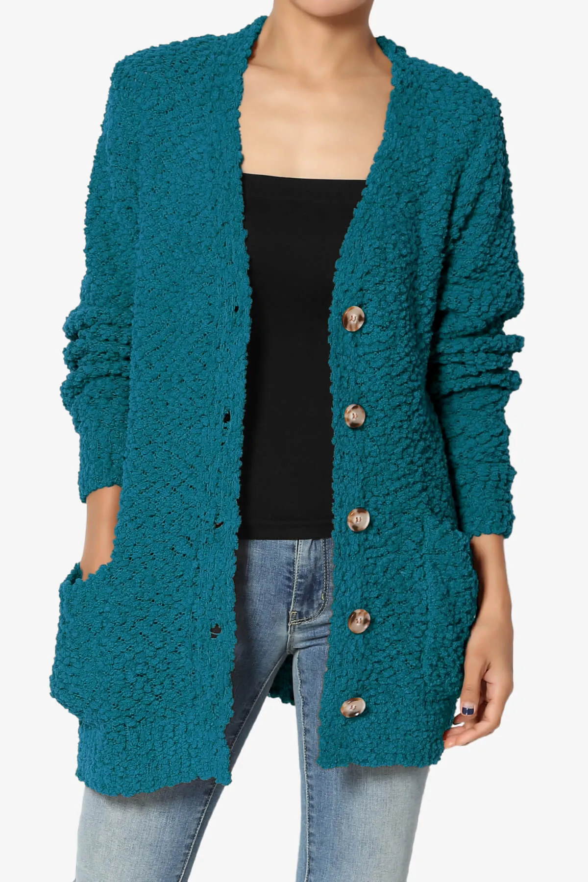 Barry Button Teddy Knit Sweater Cardigan PLUS