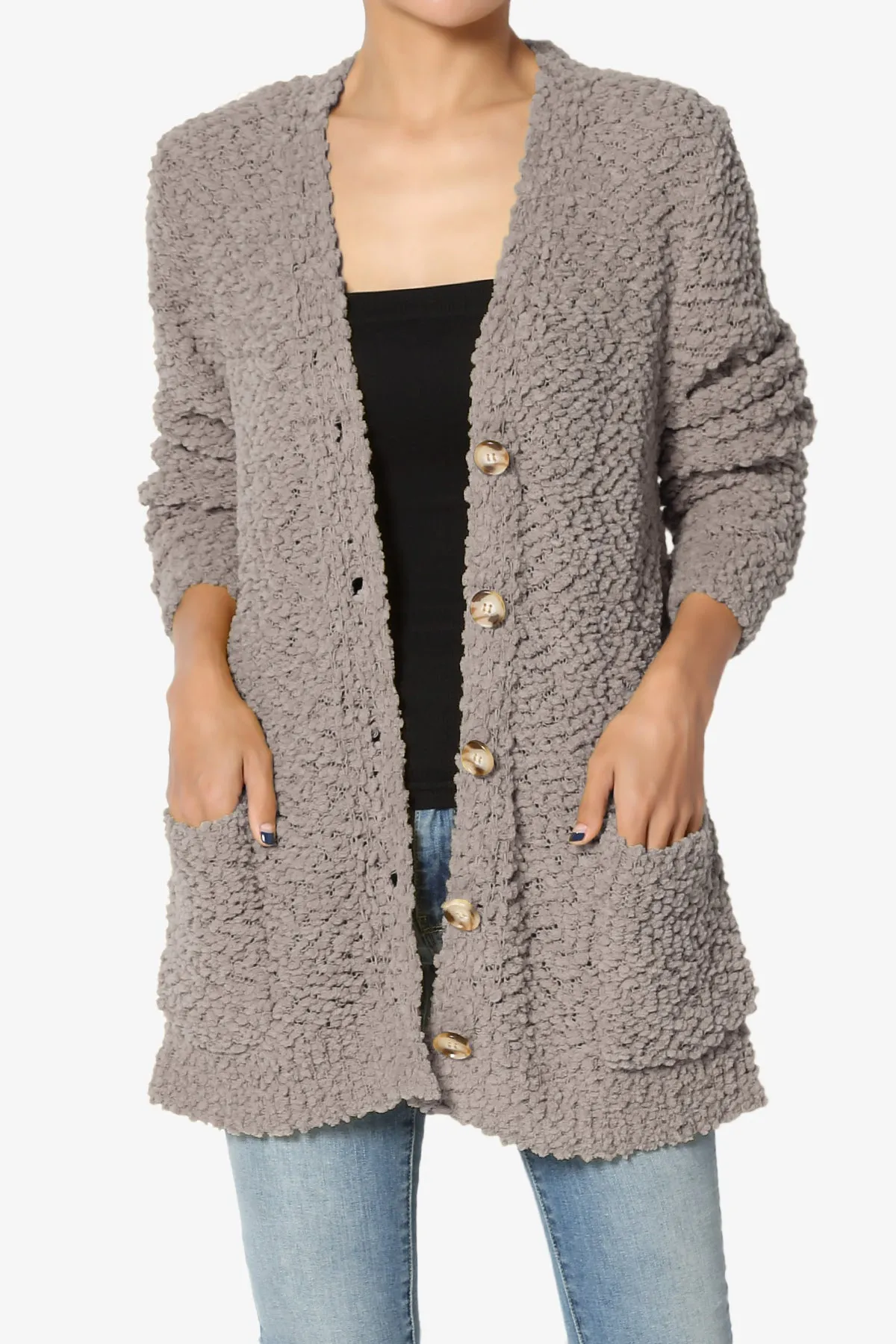 Barry Button Teddy Knit Sweater Cardigan PLUS