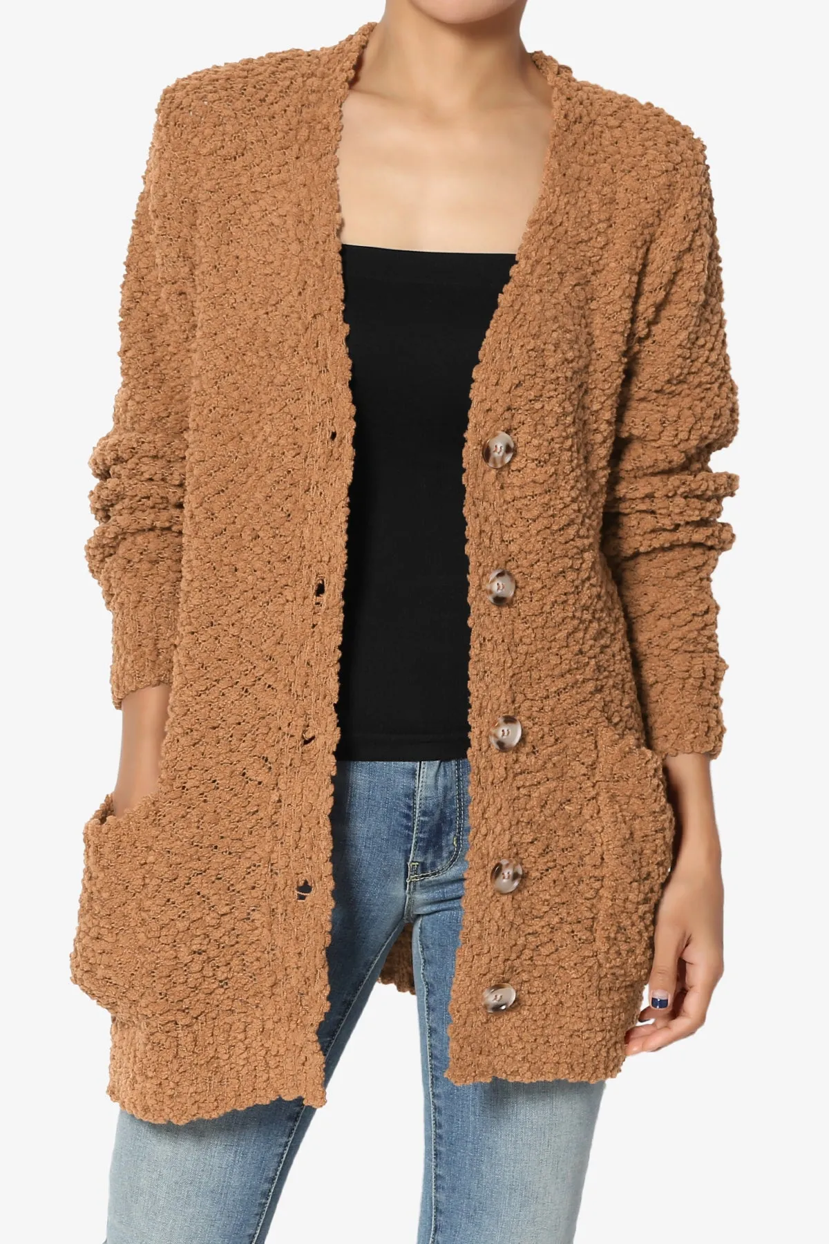 Barry Button Teddy Knit Sweater Cardigan PLUS