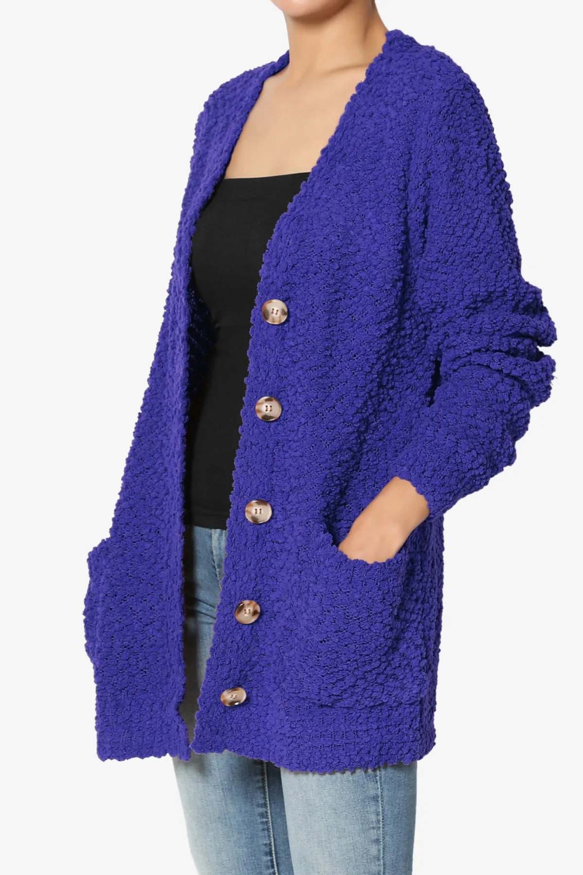 Barry Button Teddy Knit Sweater Cardigan PLUS