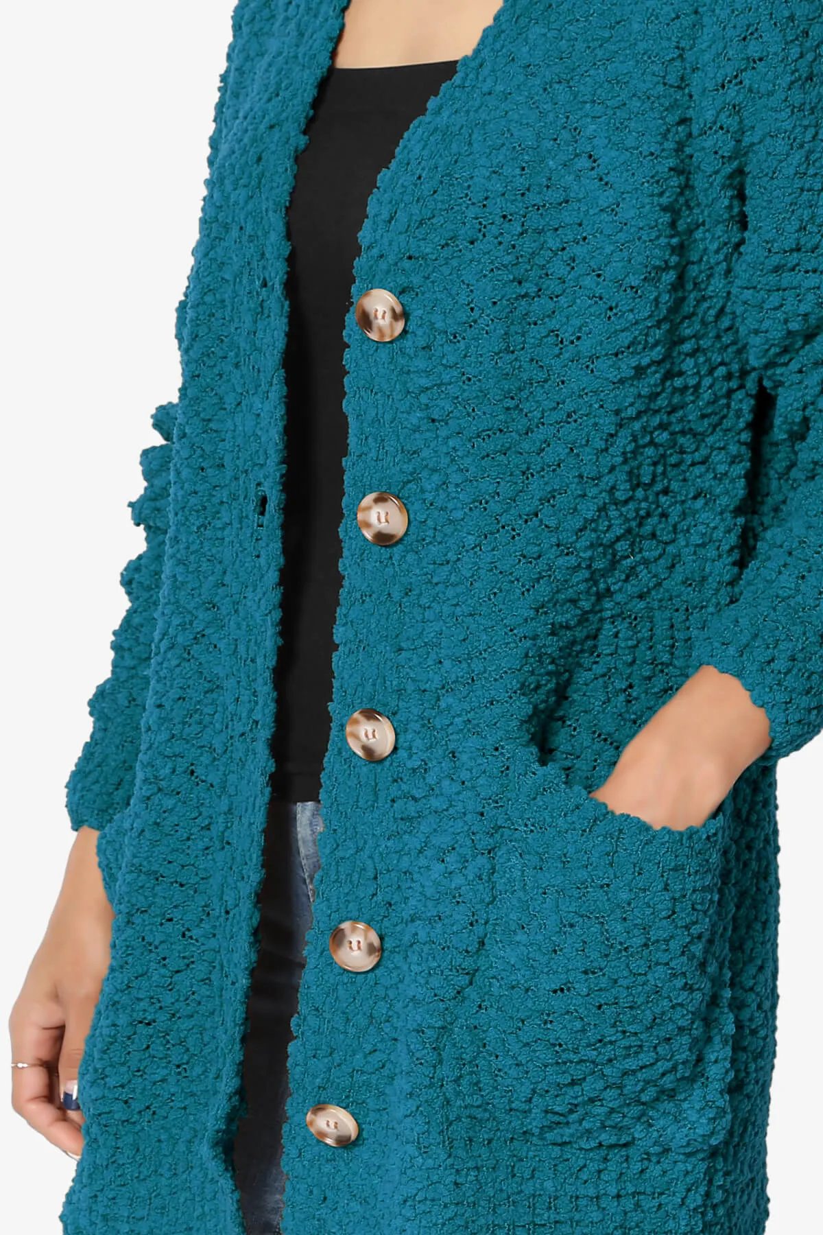 Barry Button Teddy Knit Sweater Cardigan PLUS