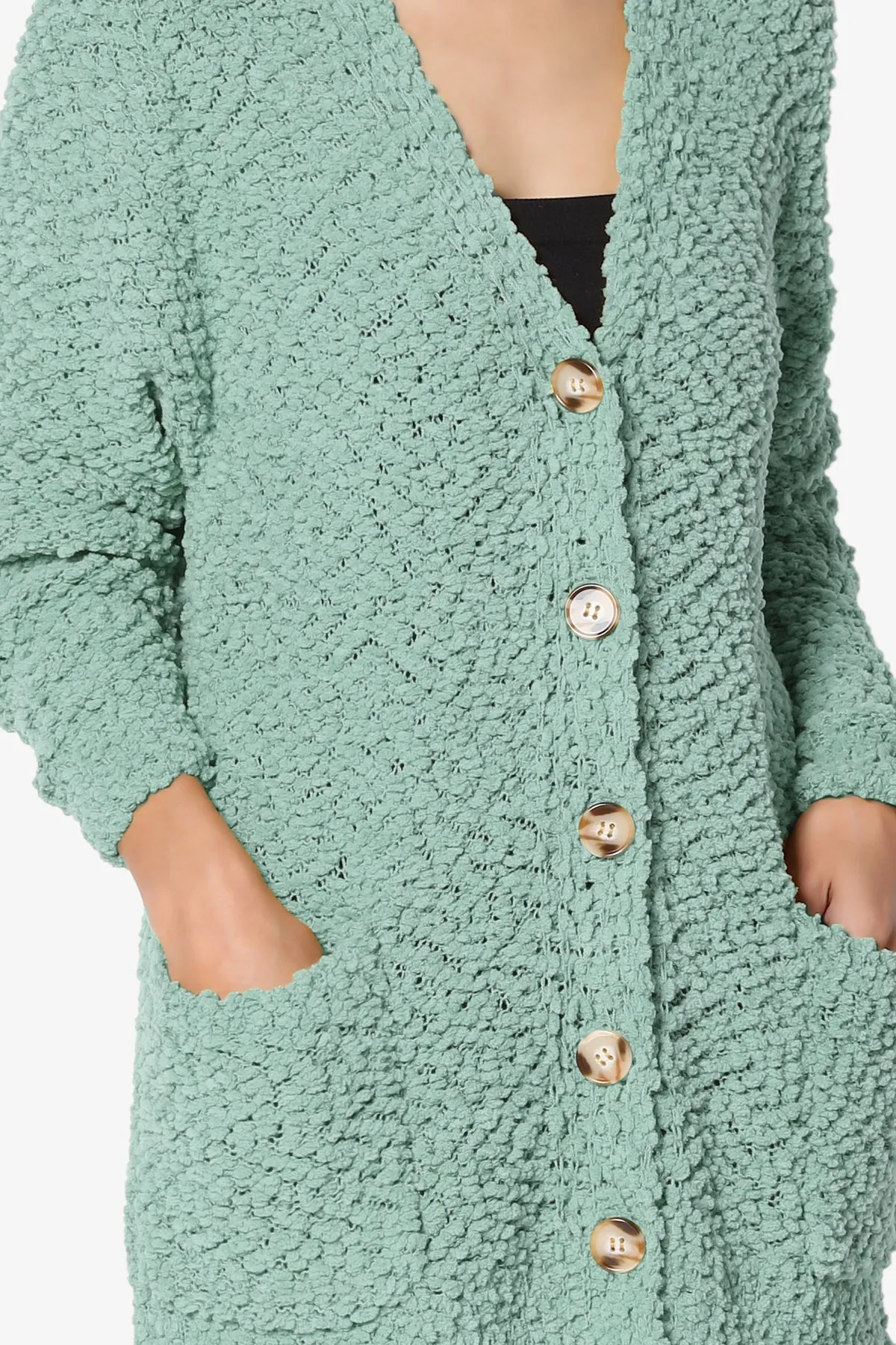 Barry Button Teddy Knit Sweater Cardigan PLUS