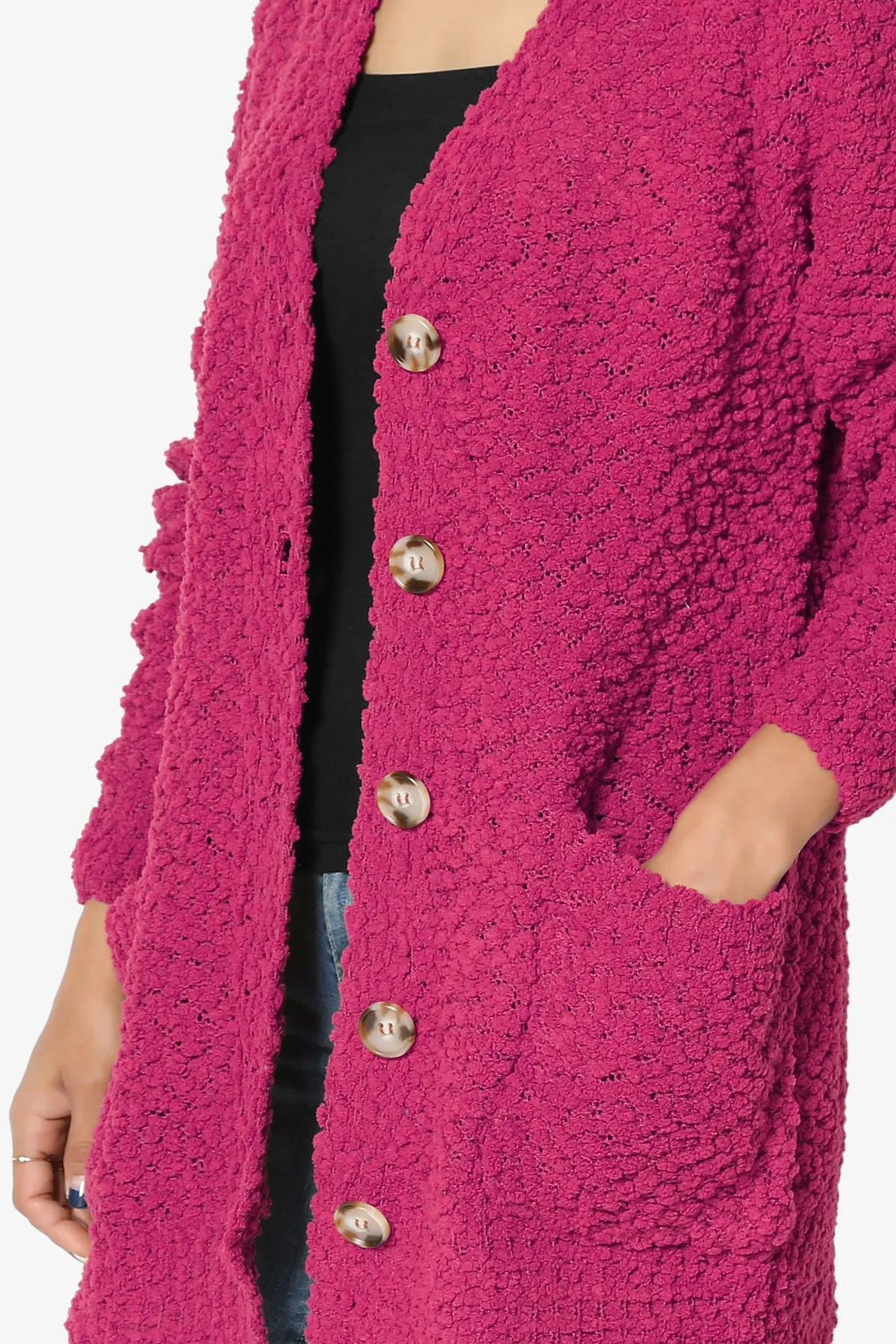 Barry Button Teddy Knit Sweater Cardigan PLUS