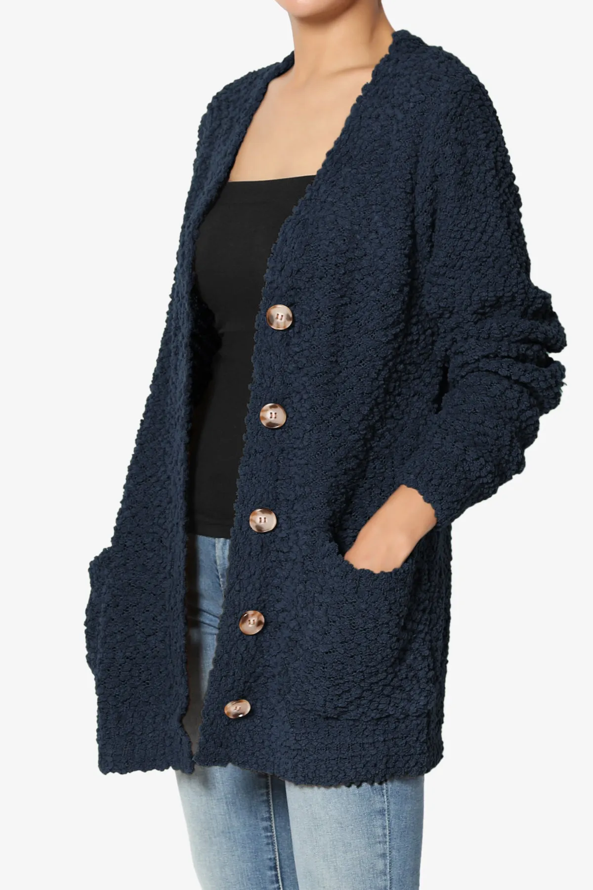 Barry Button Teddy Knit Sweater Cardigan PLUS