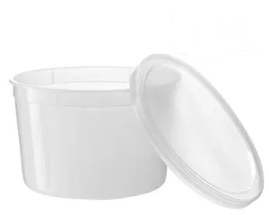 Basix Freezable Clear Food Storage Deli Containers with Lids 64-Ounce, Freezer Container Round, Perfect for Food Prep, Soup Storage or Ice Cream Storage, Pack of 20