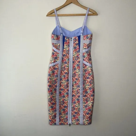 BCBGMaxAzria Ayla Floral Shift Dress Preppy Wedding Guest Picnic Size Sz 2