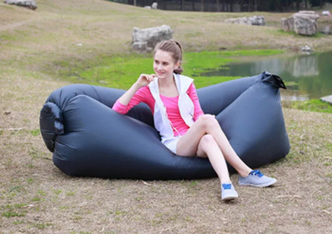 Beach Portable Outdoor Inflatable Bone Furniture Sofa Hammock Sleeping Camping Air Bed Nylon Lazy bed Clean Big