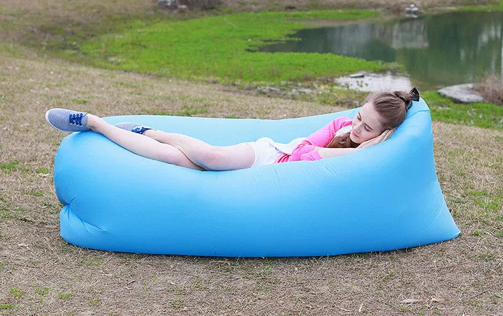 Beach Portable Outdoor Inflatable Bone Furniture Sofa Hammock Sleeping Camping Air Bed Nylon Lazy bed Clean Big