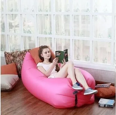 Beach Portable Outdoor Inflatable Bone Furniture Sofa Hammock Sleeping Camping Air Bed Nylon Lazy bed Clean Big