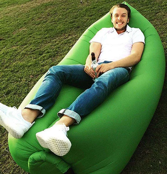 Beach Portable Outdoor Inflatable Bone Furniture Sofa Hammock Sleeping Camping Air Bed Nylon Lazy bed Clean Big