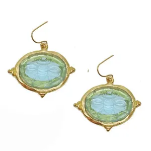 Bee Intaglio Dangle Earrings