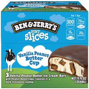 Ben & Jerry's Pint SLICES - Vanilla Peanut Butter Cup - Box of 3