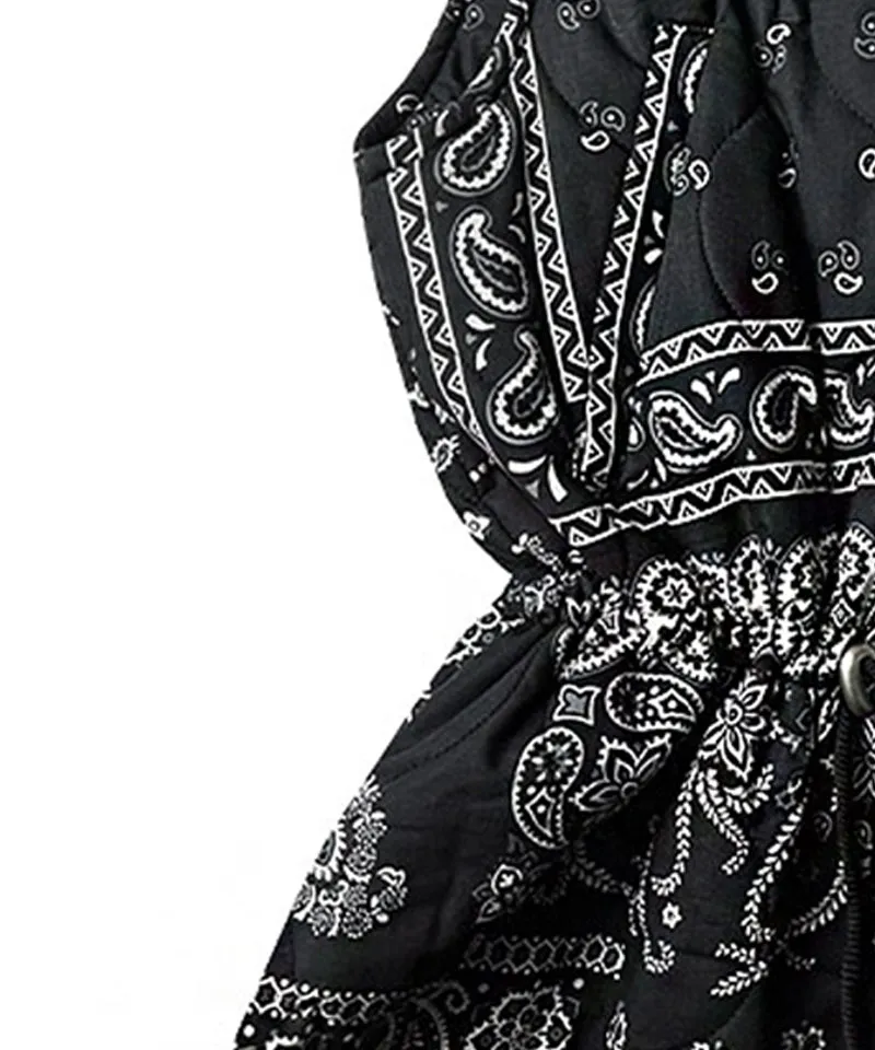 BENECIA 12 Bandana Quilted Vest - Black