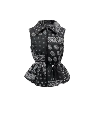 BENECIA 12 Bandana Quilted Vest - Black