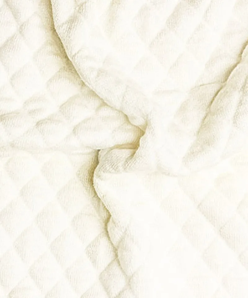 BENECIA 12 Diamond Embossed Knit Zip-Up - Ivory
