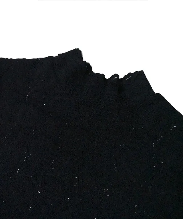 BENECIA 12 Lace Puff T - Black