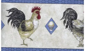 Black Blue Cream Chickens 5811965 Wallpaper Border