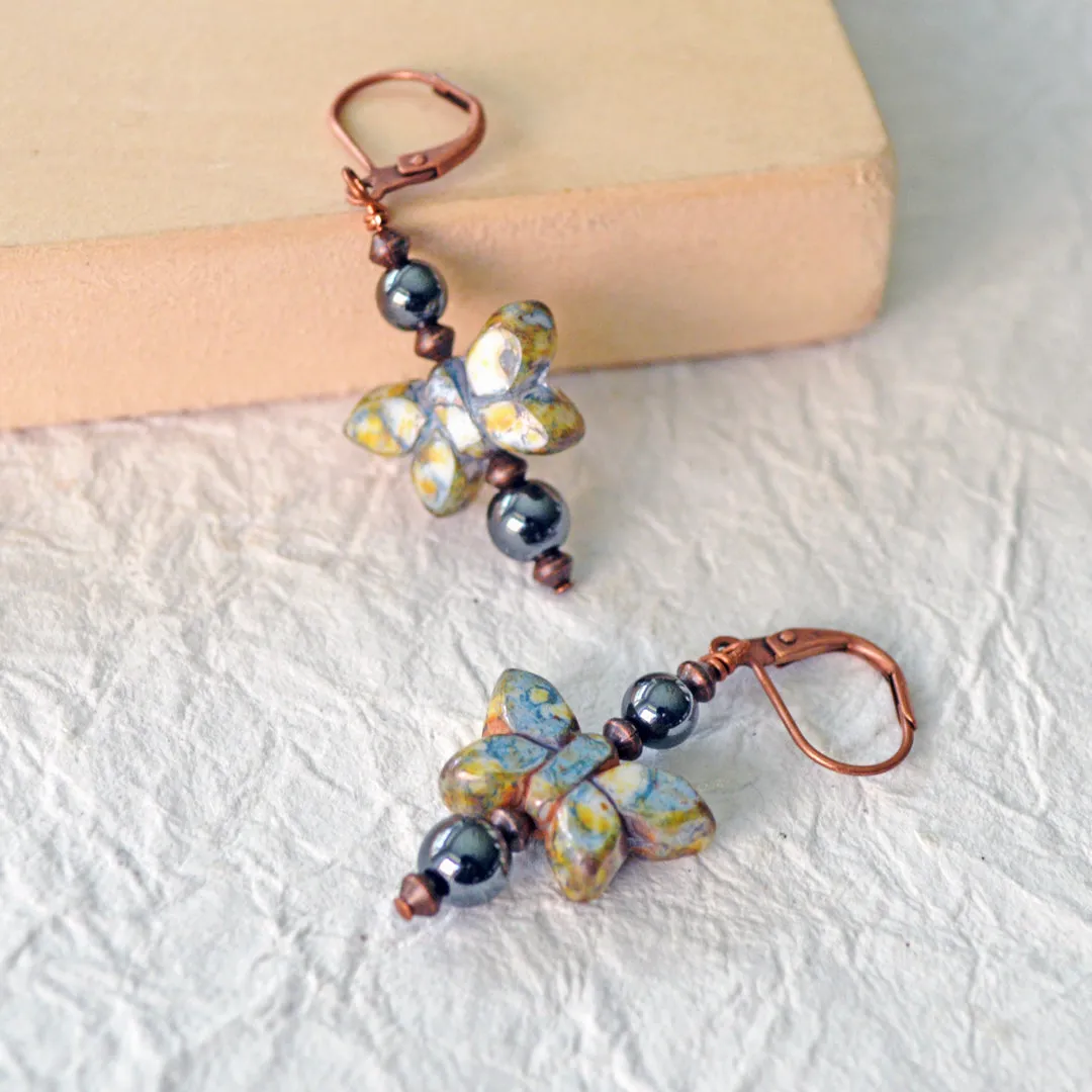 Black Hematite & Butterfly Magnetic Earrings