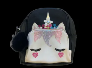 Black Unicorn Flower Backpack
