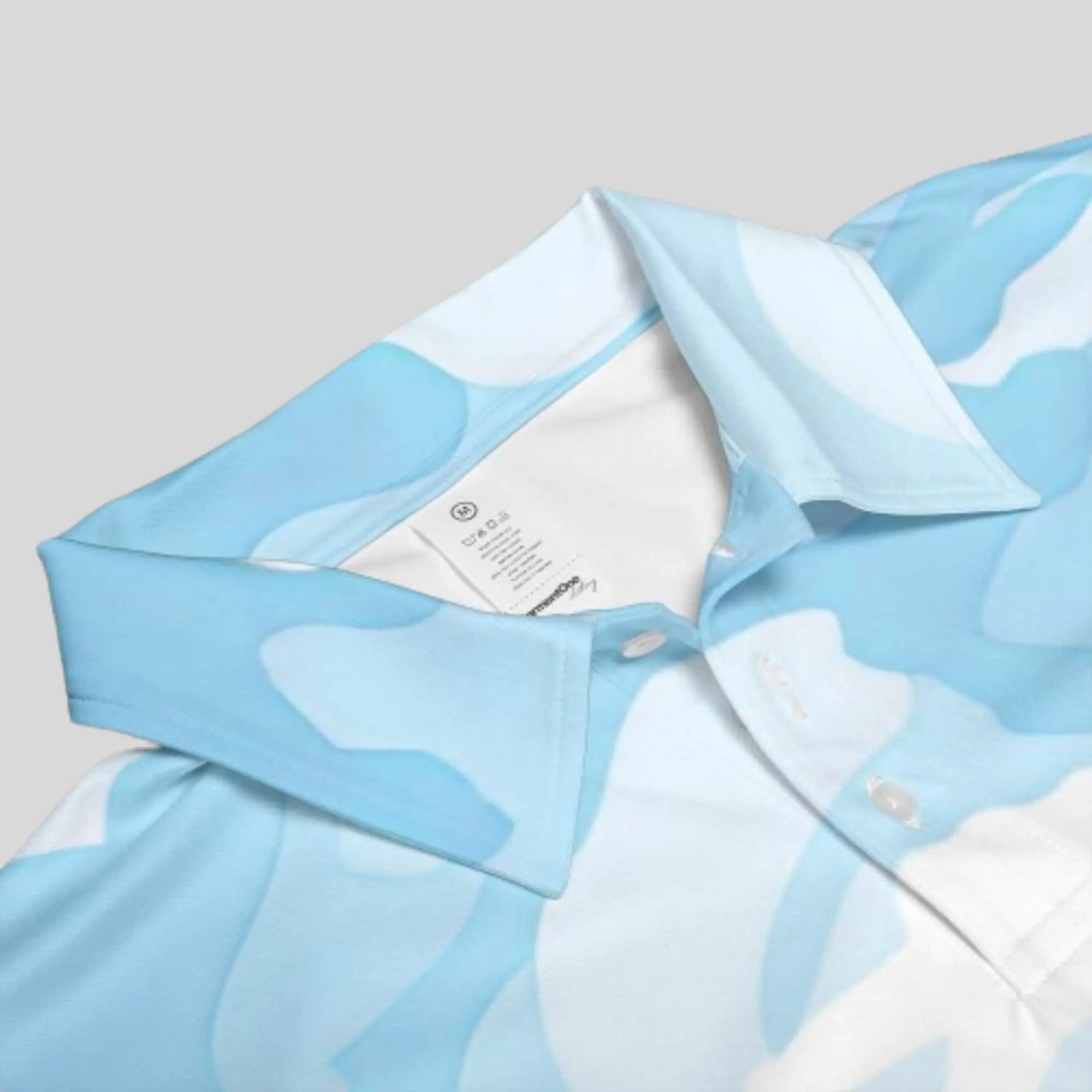 Blue Camo Golf Polo Shirt For Men