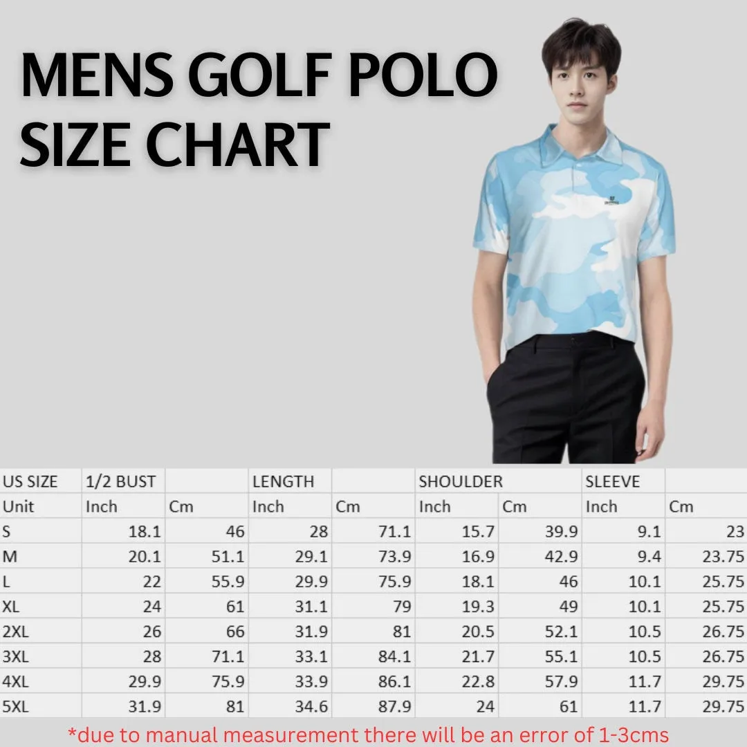 Blue Camo Golf Polo Shirt For Men