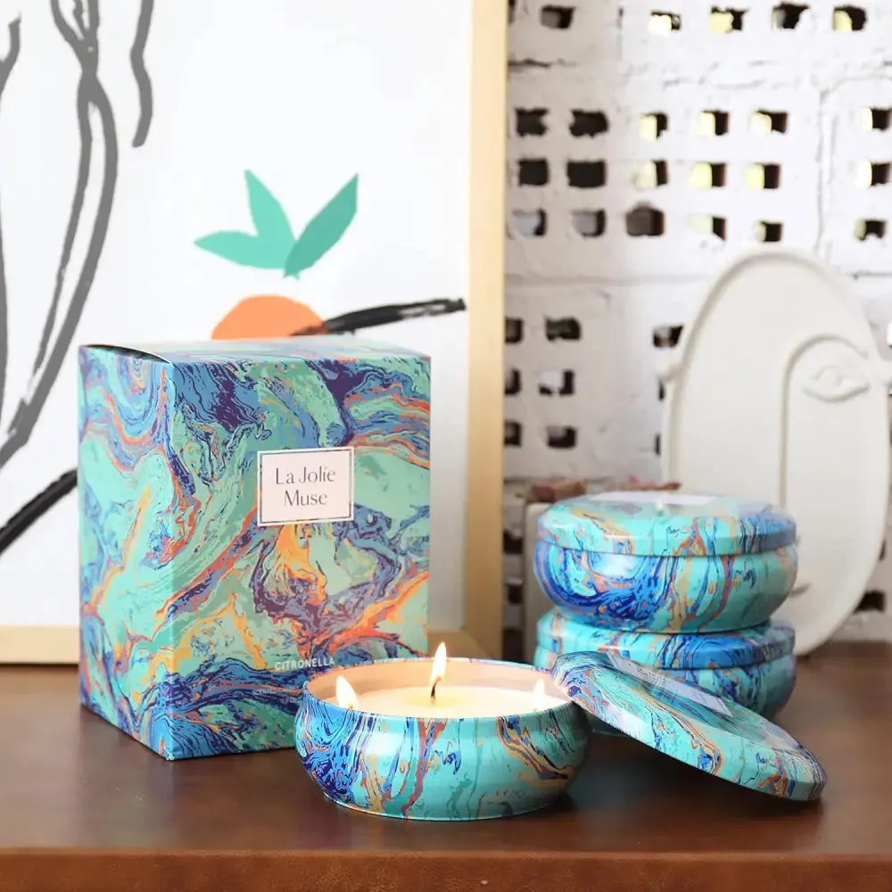 Blue Marble Pure Soy Wax Multi-Wick Candles in Tin Containers