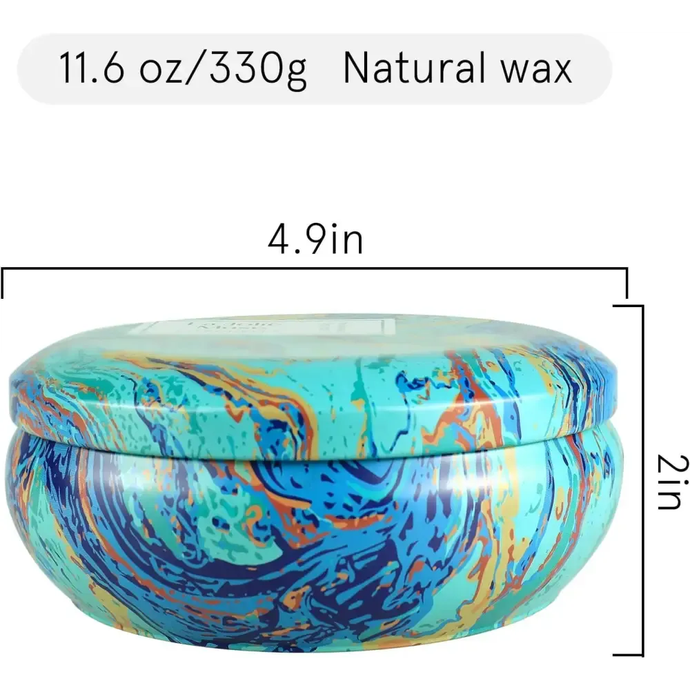Blue Marble Pure Soy Wax Multi-Wick Candles in Tin Containers