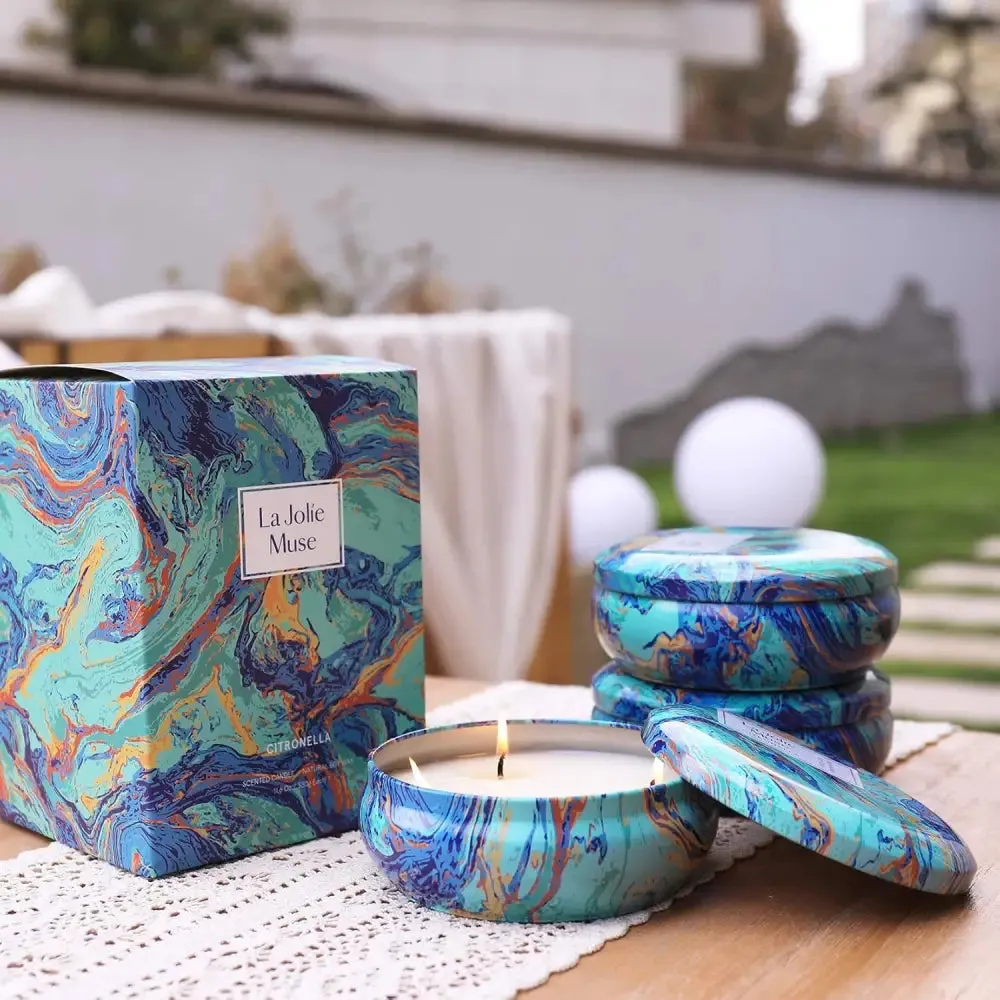Blue Marble Pure Soy Wax Multi-Wick Candles in Tin Containers