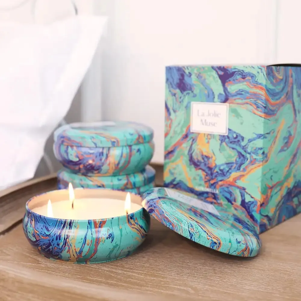Blue Marble Pure Soy Wax Multi-Wick Candles in Tin Containers